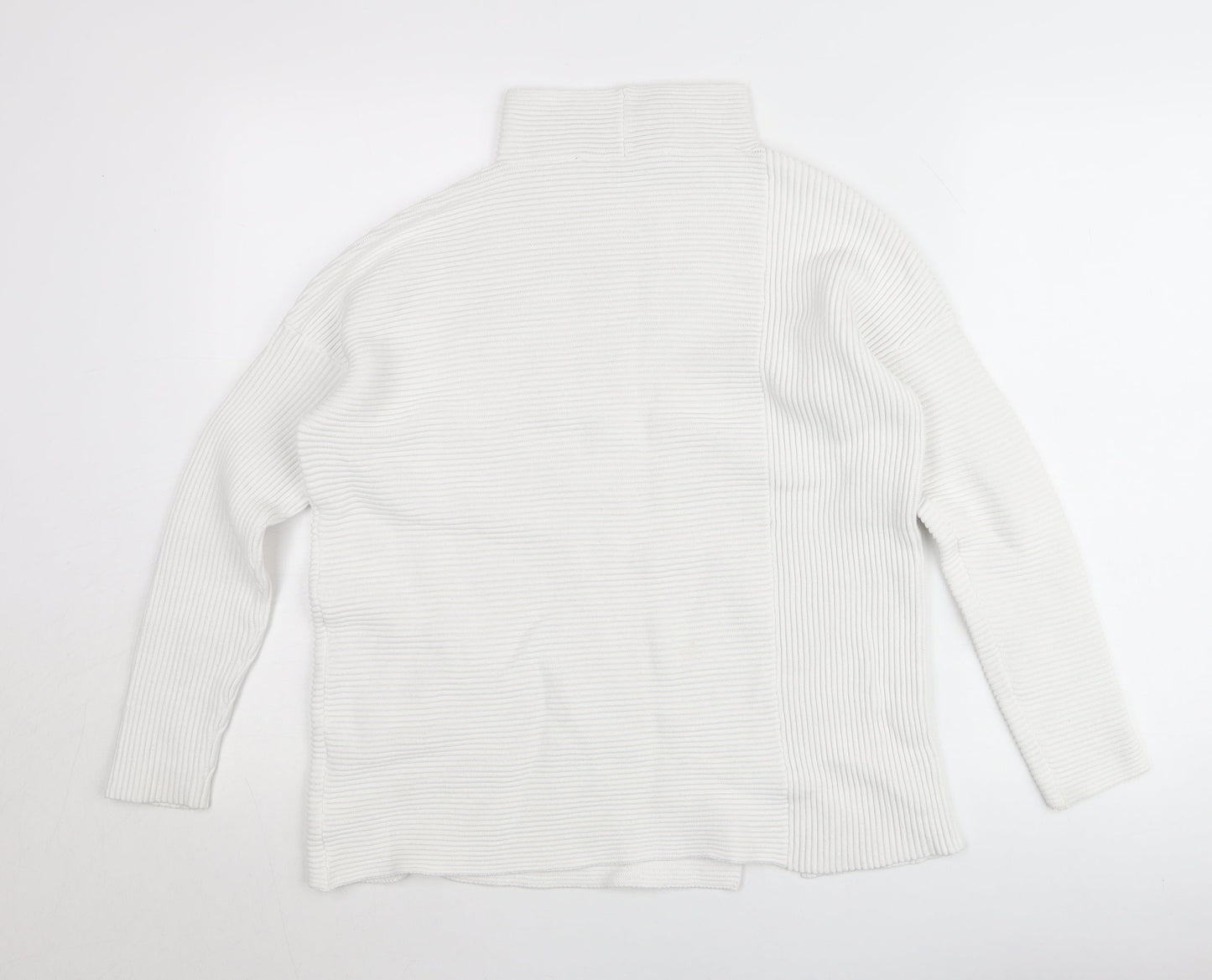 French Connection Women’s White Roll Neck Rib-Knit Jumper XS