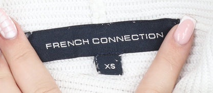 French Connection Women’s White Roll Neck Rib-Knit Jumper XS