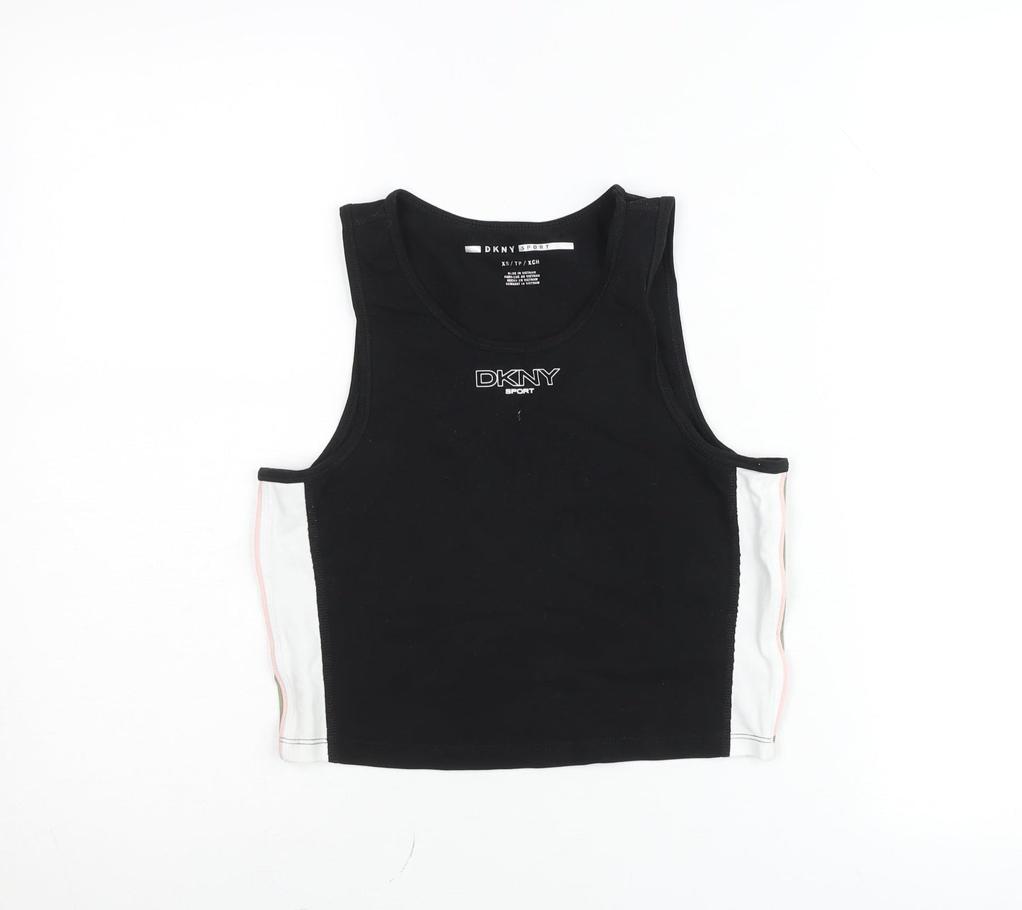 DKNY Sport Womens Black XS Tank Top Cotton Blend Activewear