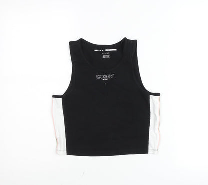 DKNY Sport Womens Black XS Tank Top Cotton Blend Activewear