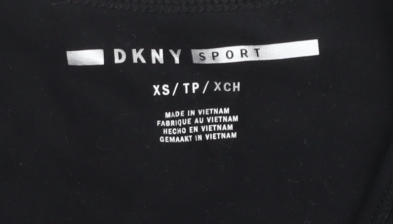 DKNY Sport Womens Black XS Tank Top Cotton Blend Activewear