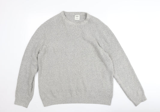 Marks and Spencer Men’s Grey 2XL Regular Knit Crew Neck Jumper