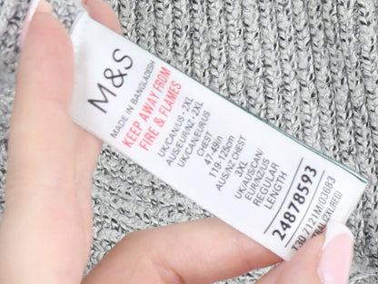Marks and Spencer Men’s Grey 2XL Regular Knit Crew Neck Jumper