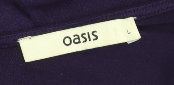 Oasis Women's Purple V-Neck Sleeveless Jersey Tank Top Size L