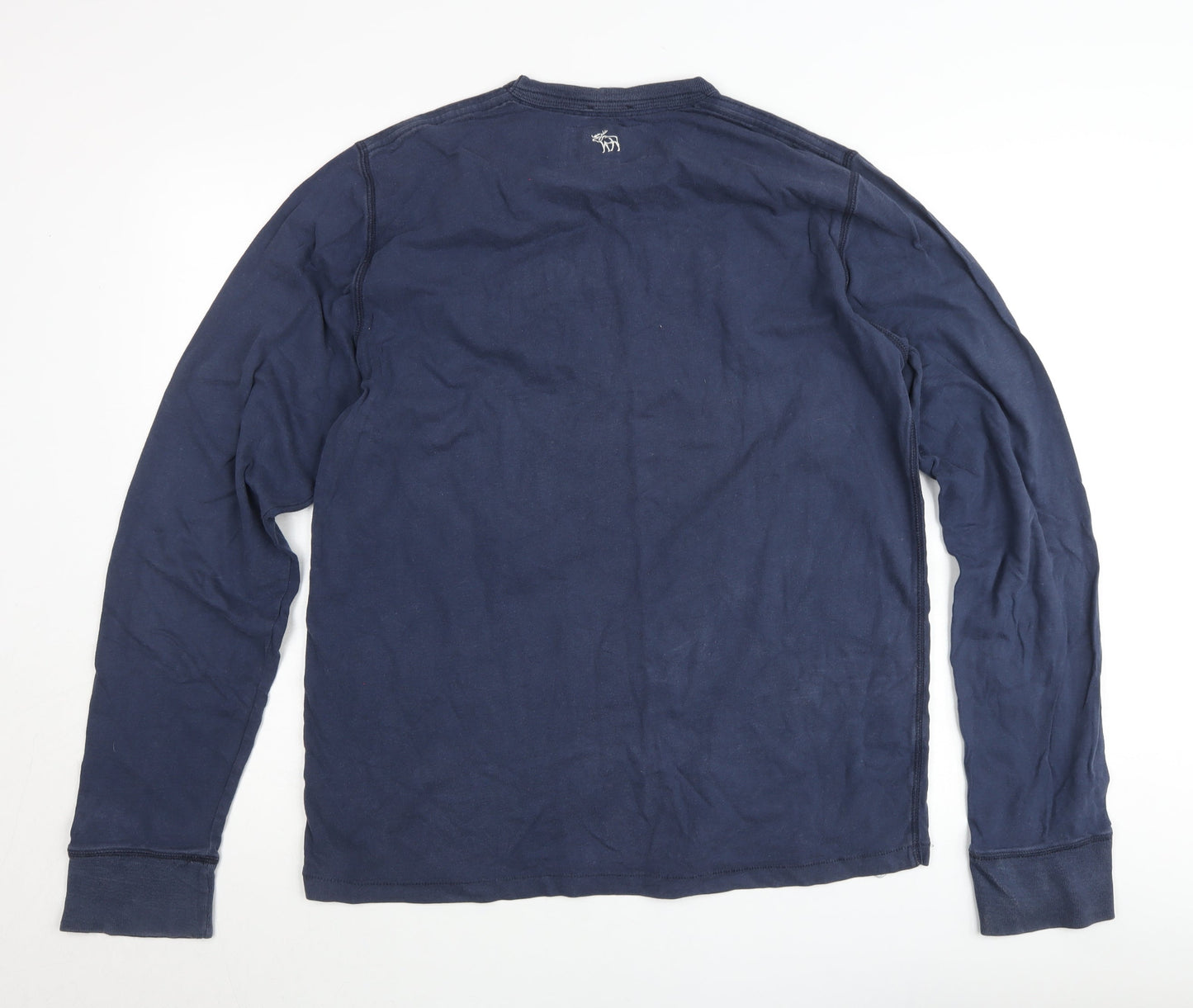 Abercrombie & Fitch Women Blue XL Crew Neck Cotton Pullover Jumper