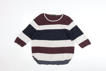 Principles by Ben de Lisi Women’s Multicoloured Striped Knit 3/4 Sleeve Top Size 18