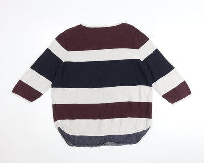 Principles by Ben de Lisi Women’s Multicoloured Striped Knit 3/4 Sleeve Top Size 18