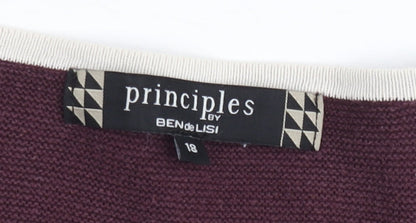 Principles by Ben de Lisi Women’s Multicoloured Striped Knit 3/4 Sleeve Top Size 18
