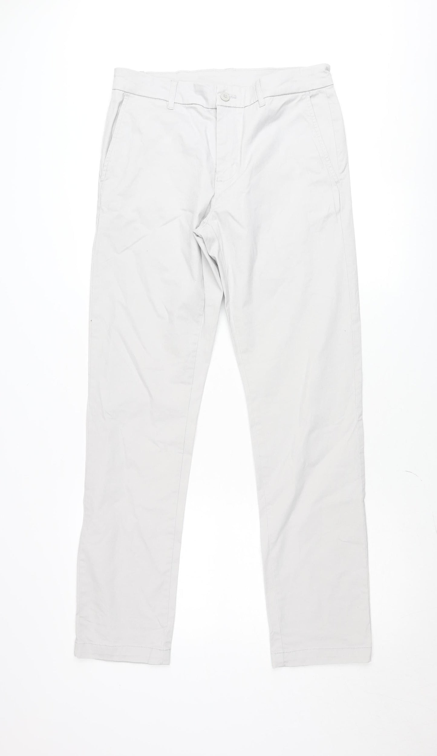 & Other Stories Men Grey 32 Chino Trousers Cotton Blend Classic Fit
