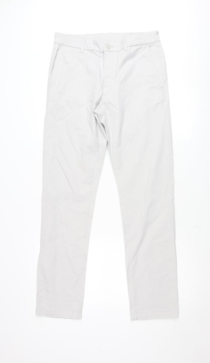 & Other Stories Men Grey 32 Chino Trousers Cotton Blend Classic Fit