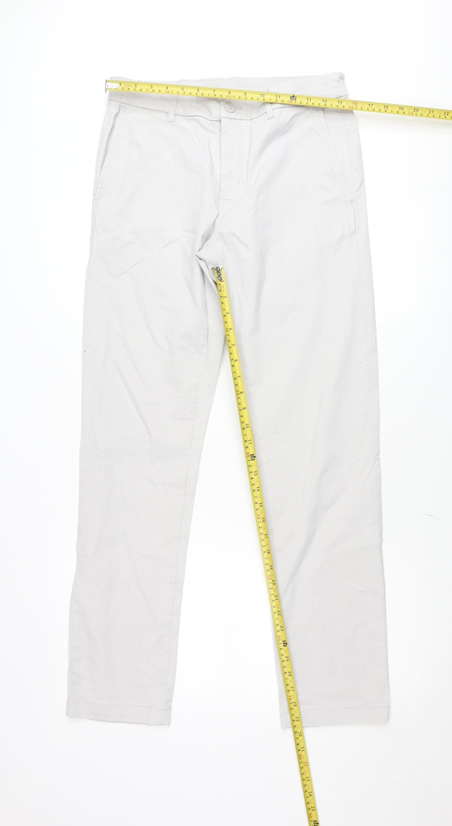 & Other Stories Men Grey 32 Chino Trousers Cotton Blend Classic Fit