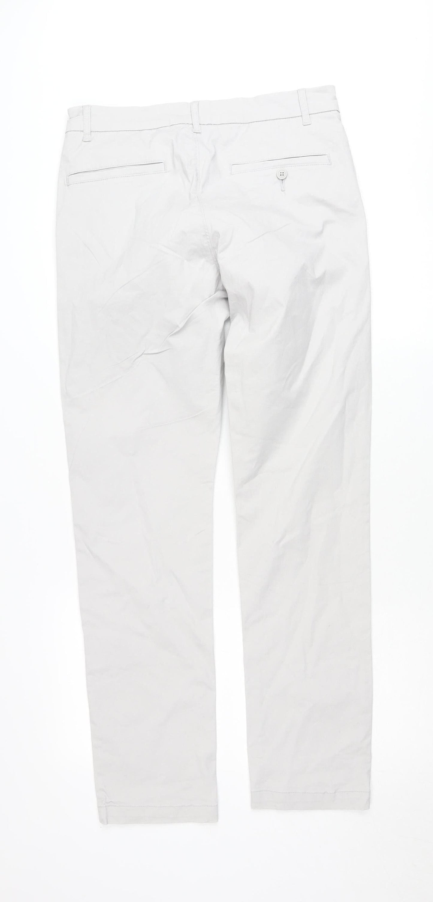 & Other Stories Men Grey 32 Chino Trousers Cotton Blend Classic Fit