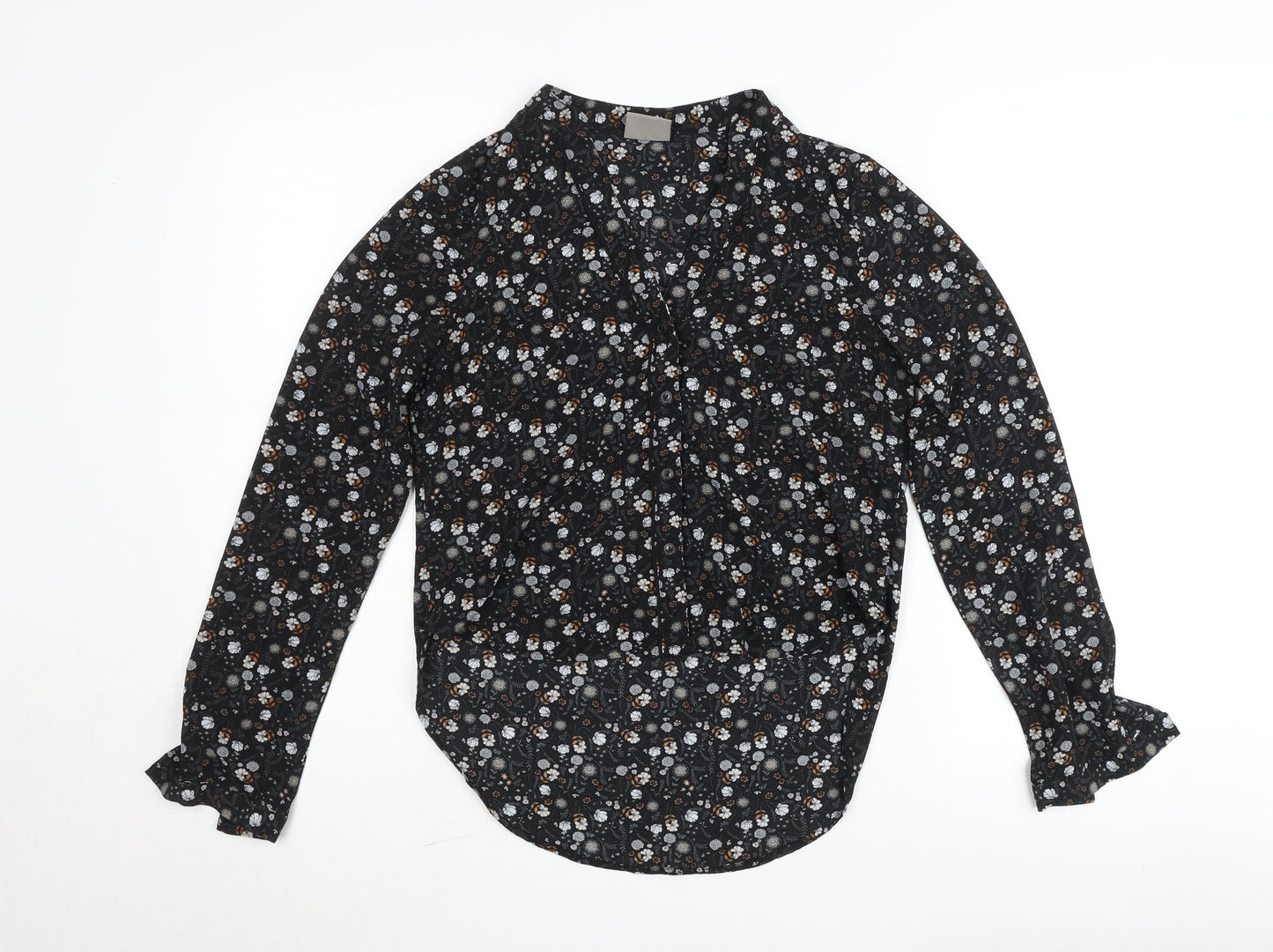 Vero Moda Women’s Black Floral Long Sleeve Viscose Blouse XS
