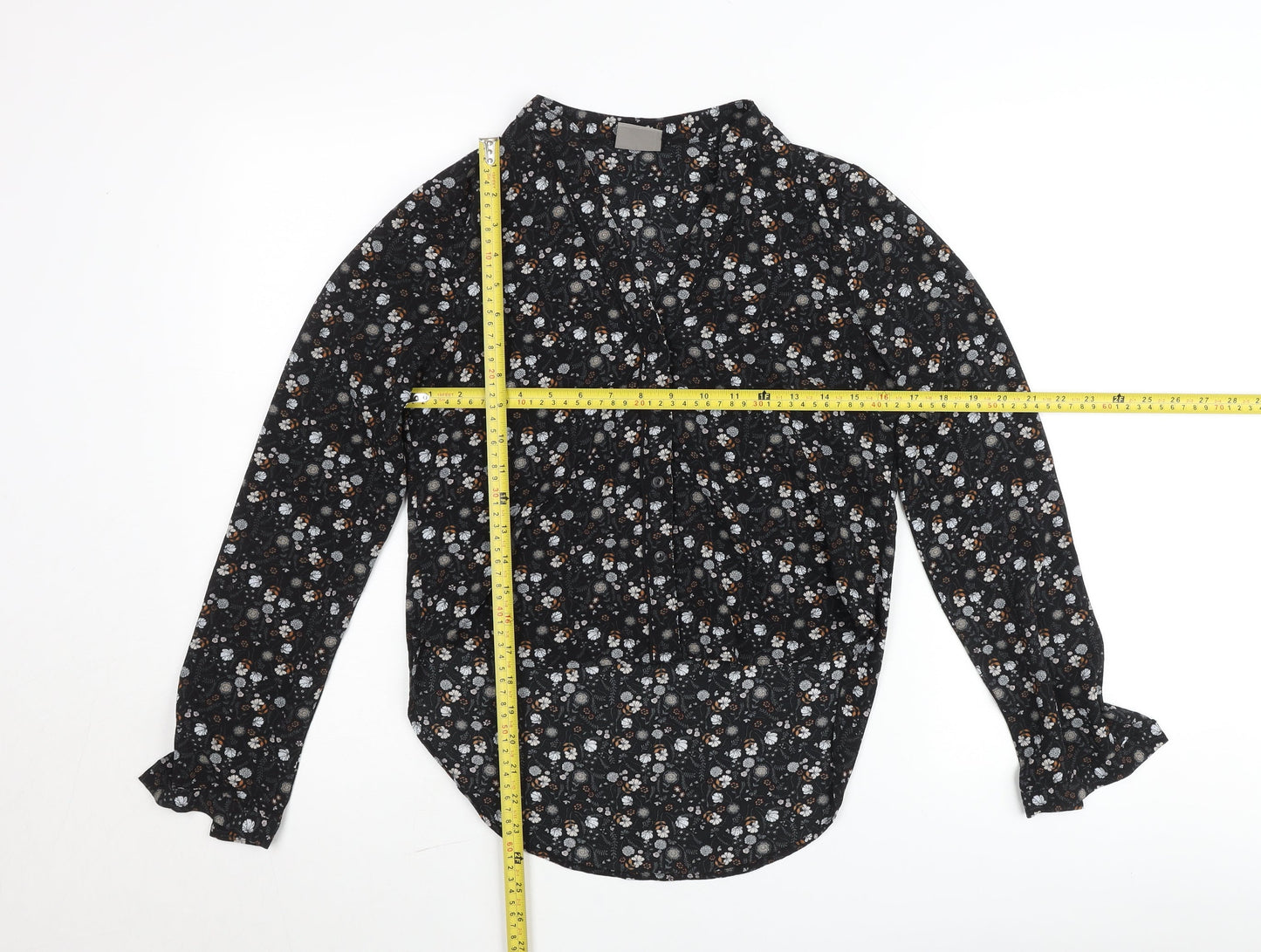 Vero Moda Women’s Black Floral Long Sleeve Viscose Blouse XS