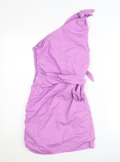 Zara Women Purple One Shoulder Bodycon Dress Size S Party