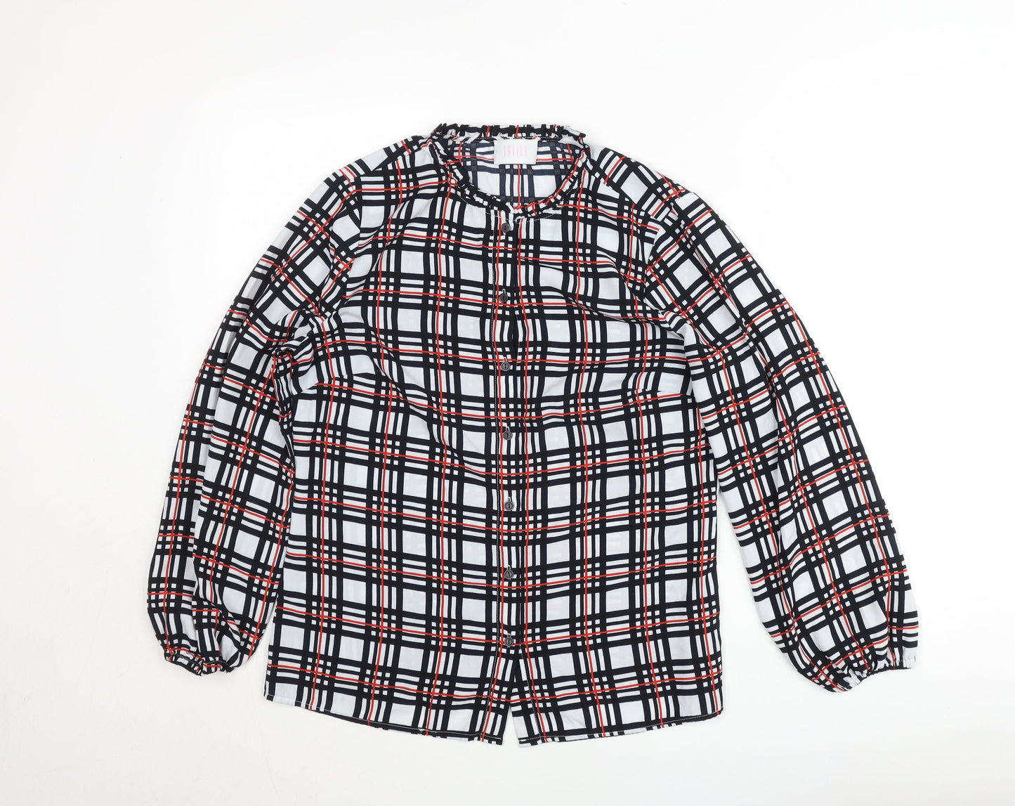 Savida Women's Multicoloured Check Blouse Size 10 Long Sleeve
