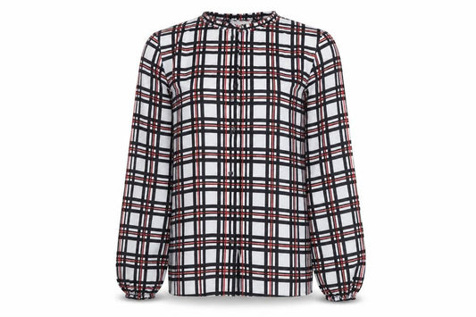 Savida Women's Multicoloured Check Blouse Size 10 Long Sleeve