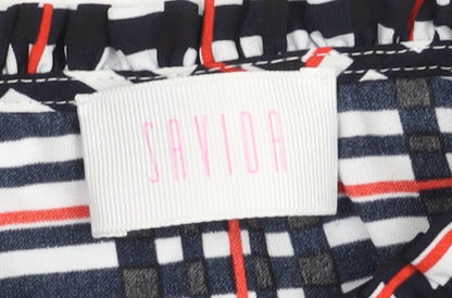 Savida Women's Multicoloured Check Blouse Size 10 Long Sleeve