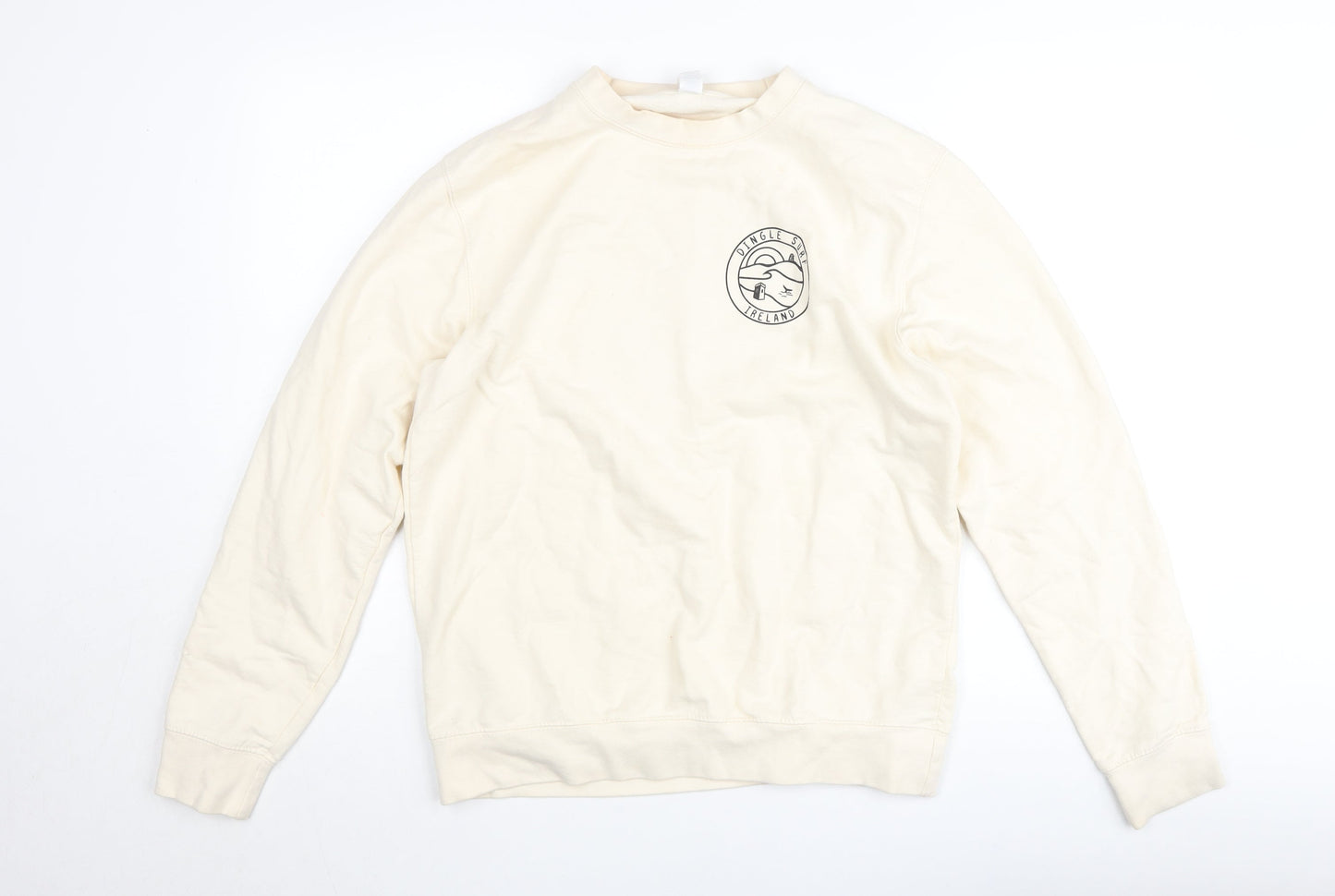 Just Hoods AWDis Women Beige Pullover Jumper M Dingle Surf Ireland Sweatshirt