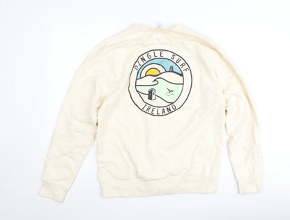 Just Hoods AWDis Women Beige Pullover Jumper M Dingle Surf Ireland Sweatshirt