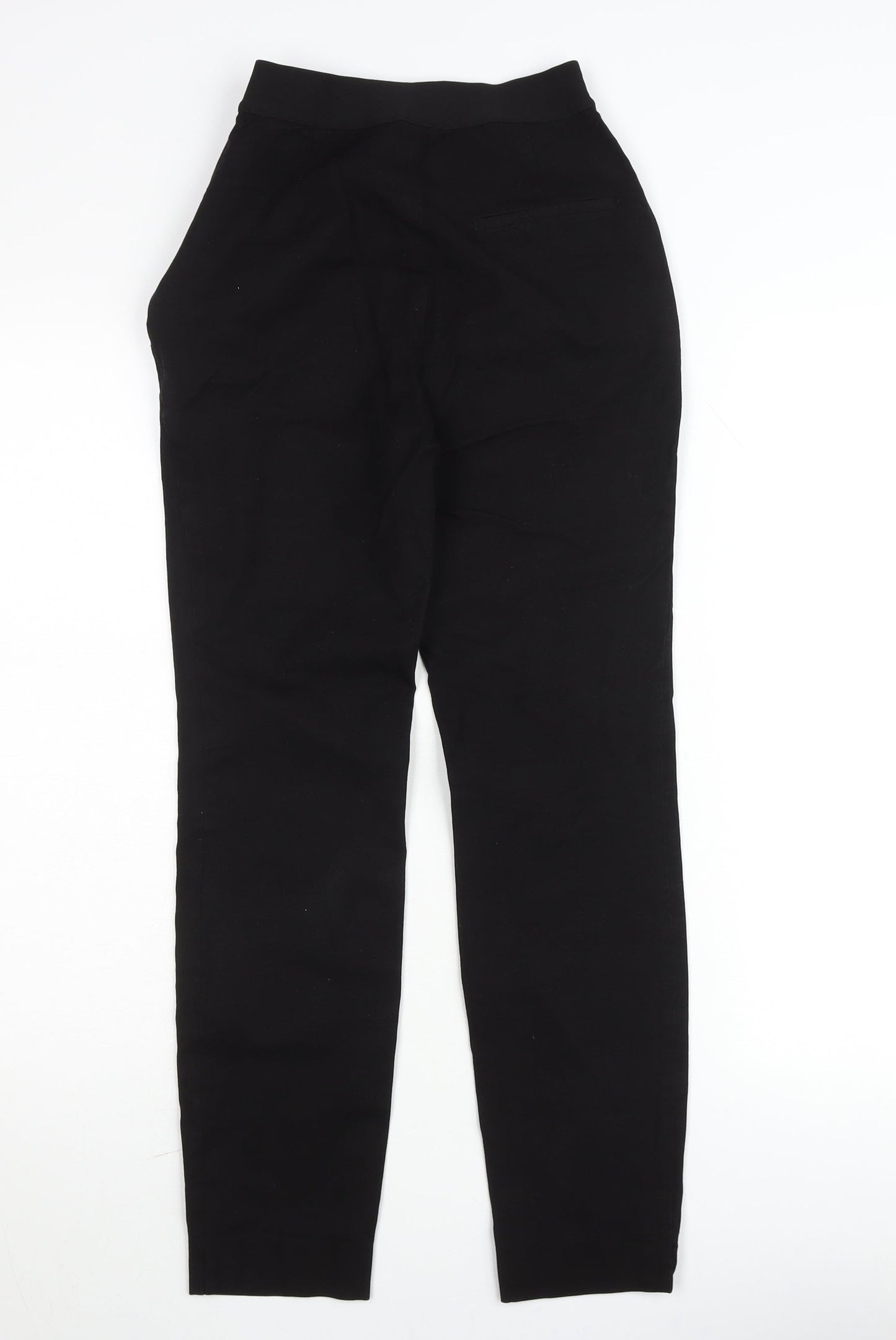 Massimo Dutti Women’s Black Slim Fit High Rise Cotton Stretch Trousers Size 6