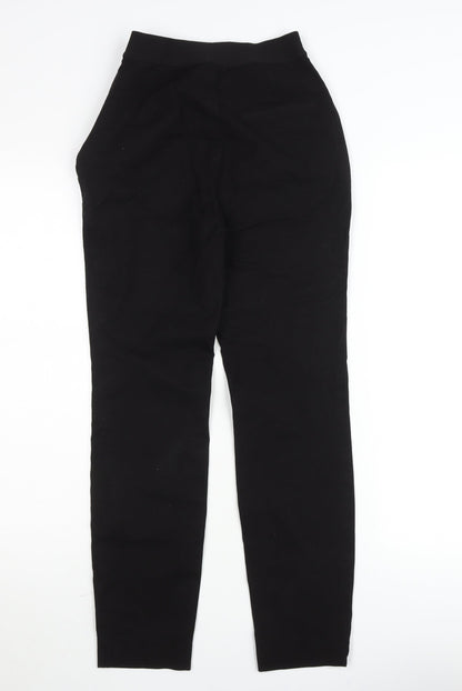 Massimo Dutti Women’s Black Slim Fit High Rise Cotton Stretch Trousers Size 6