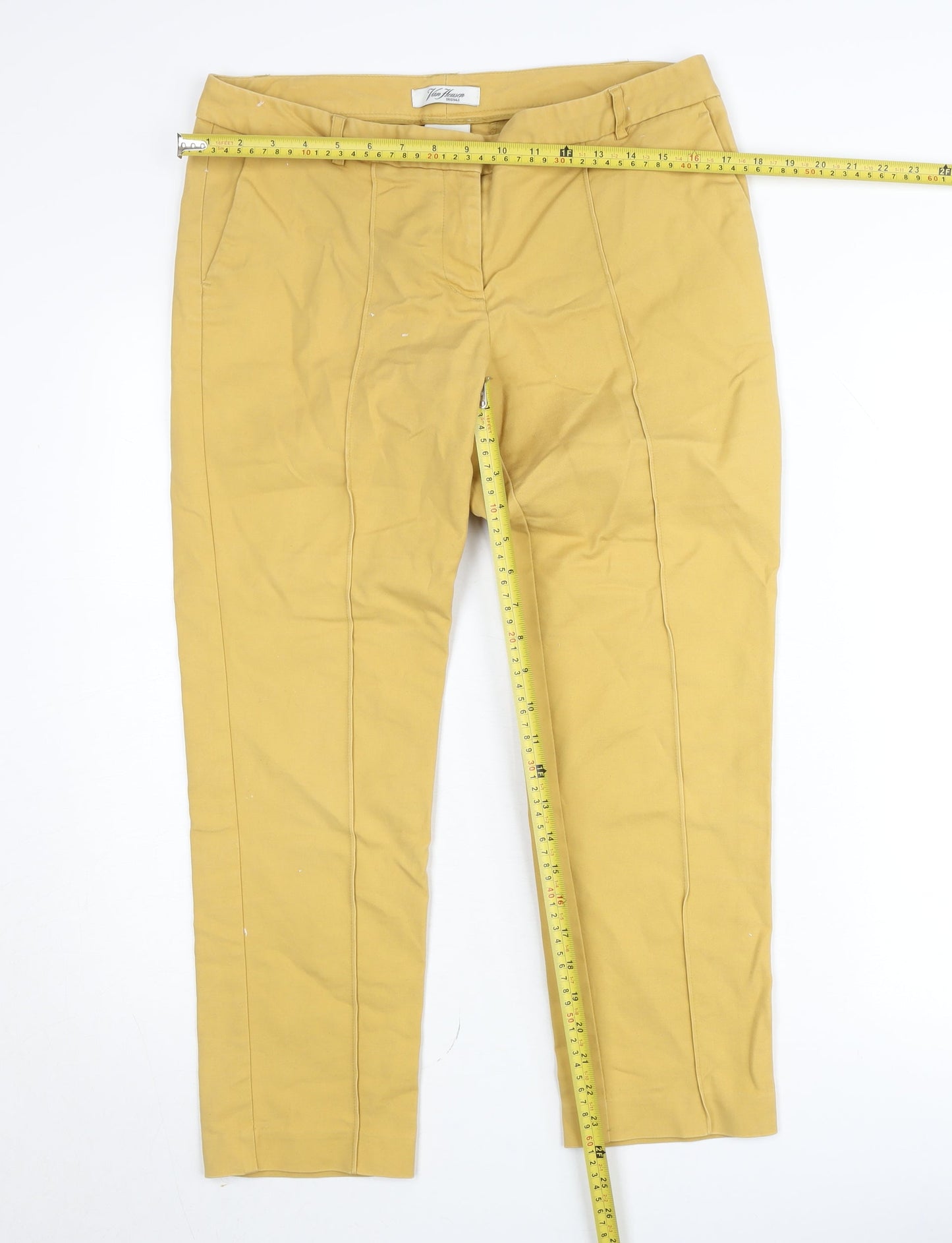 Van Heusen Womens Beige Chino Trousers Size 12 Cotton Blend