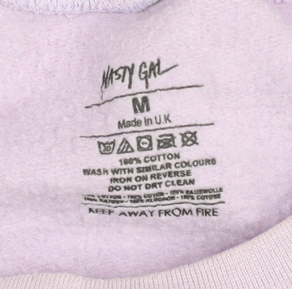 Nasty Gal Women's Purple Cotton Alaska Pullover Jumper M