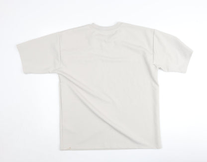 A Wear Men's Beige Short Sleeve Crew Neck Cotton T-Shirt Size M