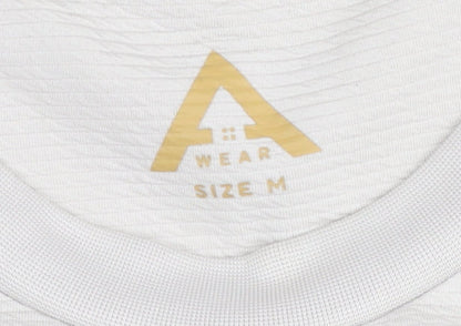 A Wear Men's Beige Short Sleeve Crew Neck Cotton T-Shirt Size M