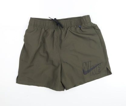 Nike Boys Green Small Athletic Shorts Quick Dry Polyester Activewear