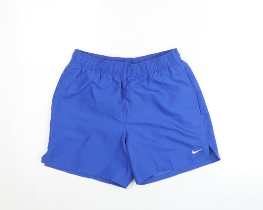 Nike Men's Blue Polyester Sports Shorts Size S Elastic Waist