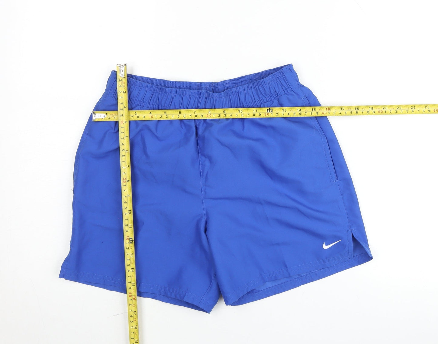 Nike Men's Blue Polyester Sports Shorts Size S Elastic Waist