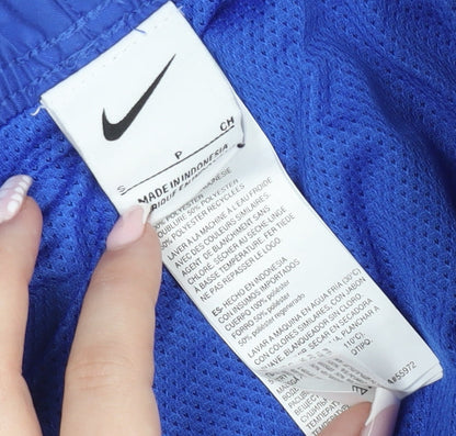 Nike Men's Blue Polyester Sports Shorts Size S Elastic Waist