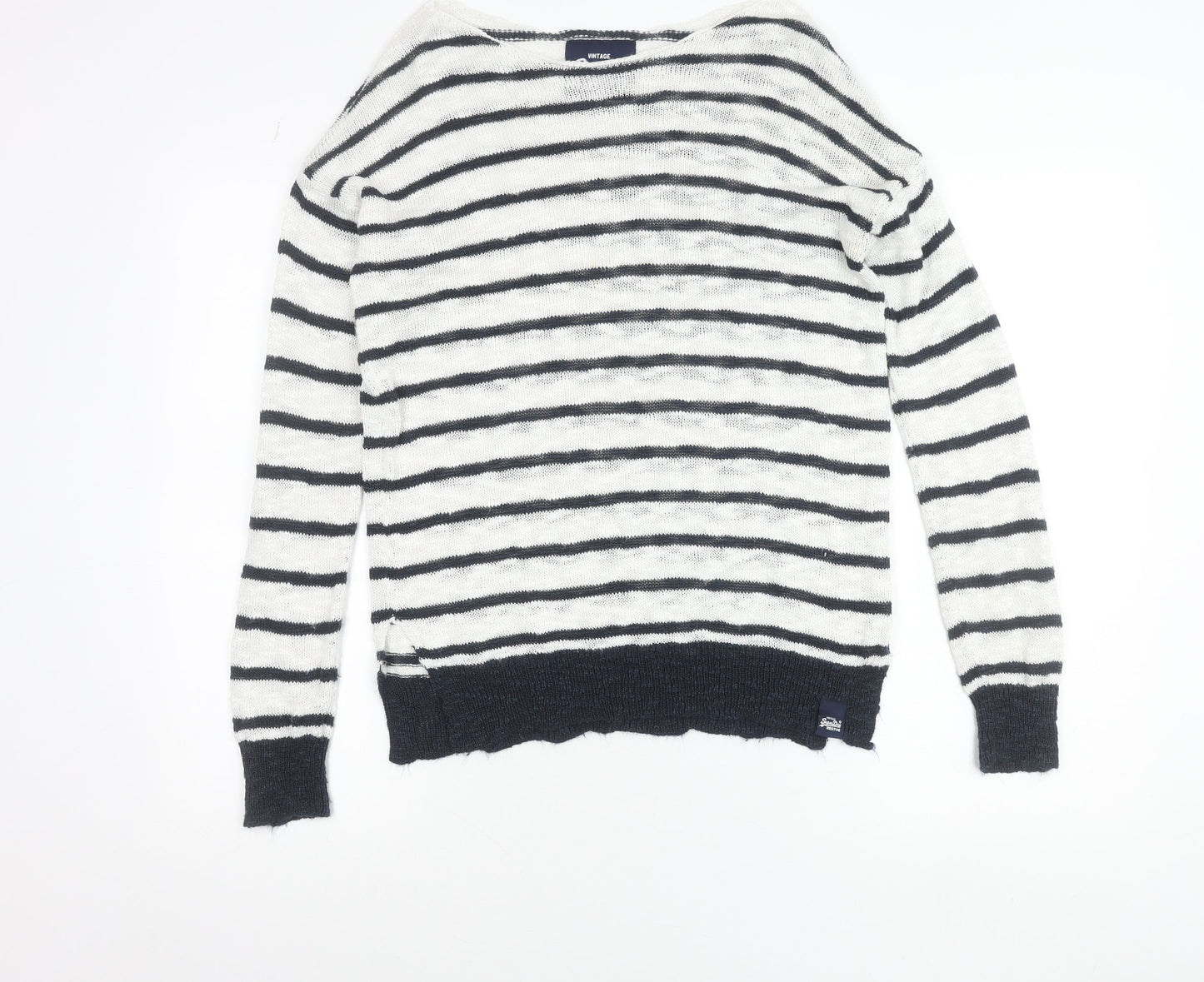 Womens UK Size S Superdry White Pullover Jumper