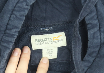 Regatta Great Outdoors Women's Navy Pullover Hoodie UK 10 Cotton Blend