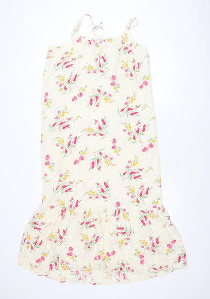 In Other Words Women’s Ivory Floral Beaded Tie Strap Slip Dress Size 12