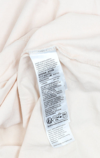 Levi's Men's Beige Short Sleeve Crew Neck Logo Cotton T-Shirt Size L