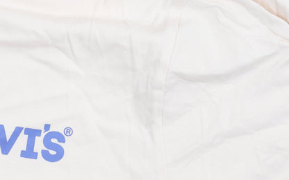 Levi's Men's Beige Short Sleeve Crew Neck Logo Cotton T-Shirt Size L