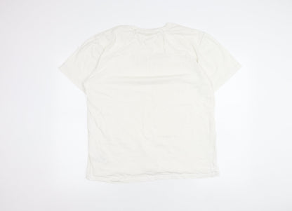 Tommy Jeans Men's White XL Logo Short Sleeve Cotton T-Shirt