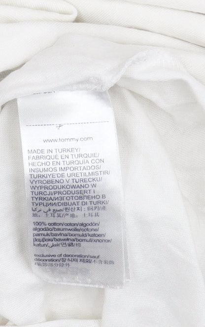 Tommy Jeans Men's White XL Logo Short Sleeve Cotton T-Shirt