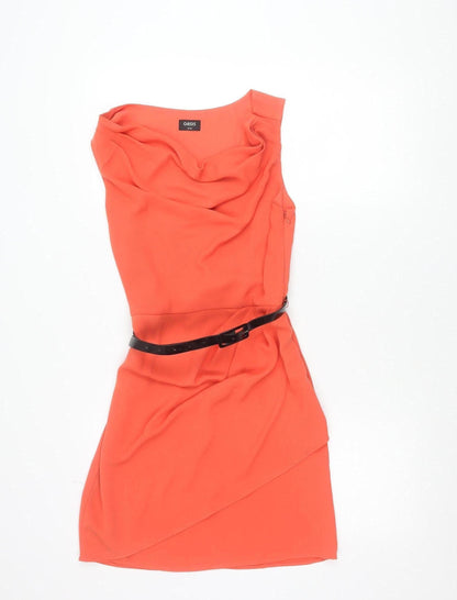 Oasis Women Orange Fit & Flare Sleeveless Short Dress Size 8