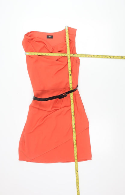 Oasis Women Orange Fit & Flare Sleeveless Short Dress Size 8