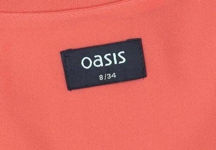 Oasis Women Orange Fit & Flare Sleeveless Short Dress Size 8