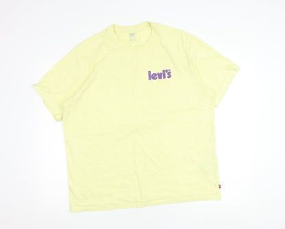 Levi's Men Yellow Relaxed Fit Cotton Crew Neck T-Shirt L