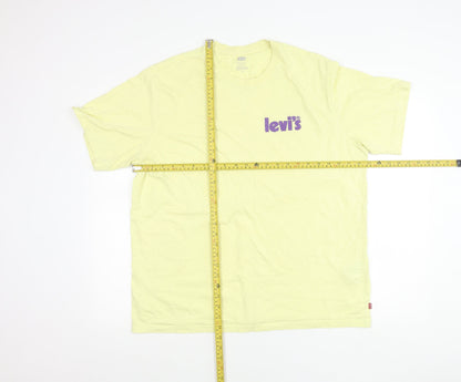 Levi's Men Yellow Relaxed Fit Cotton Crew Neck T-Shirt L