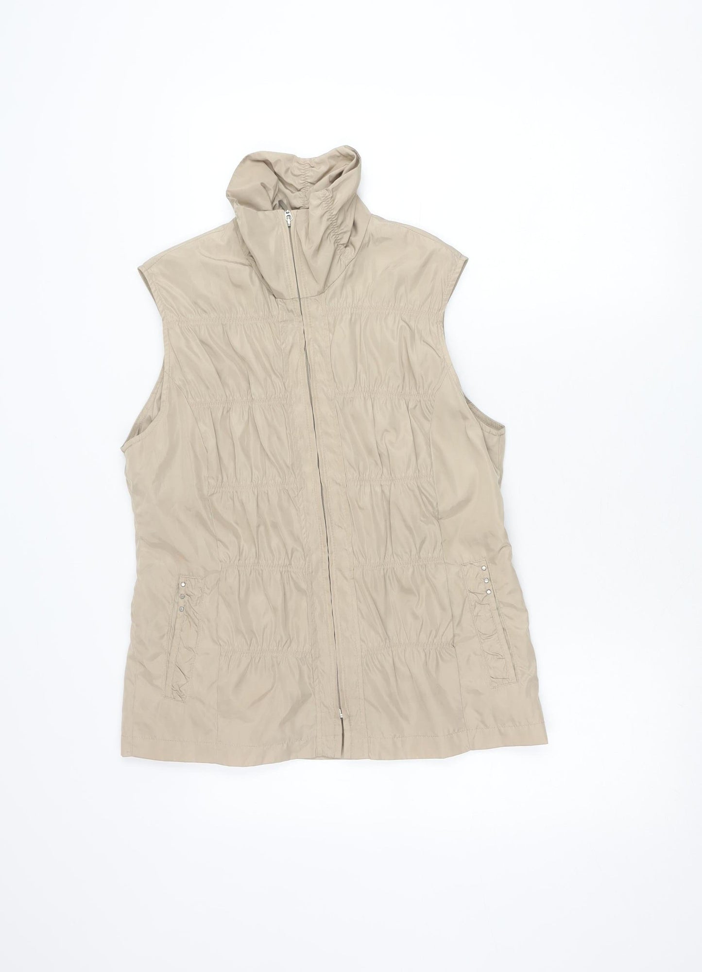 ERFO Womens Beige Lightweight Zip Waistcoat Size 8