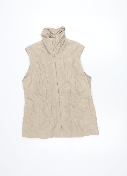 ERFO Womens Beige Lightweight Zip Waistcoat Size 8