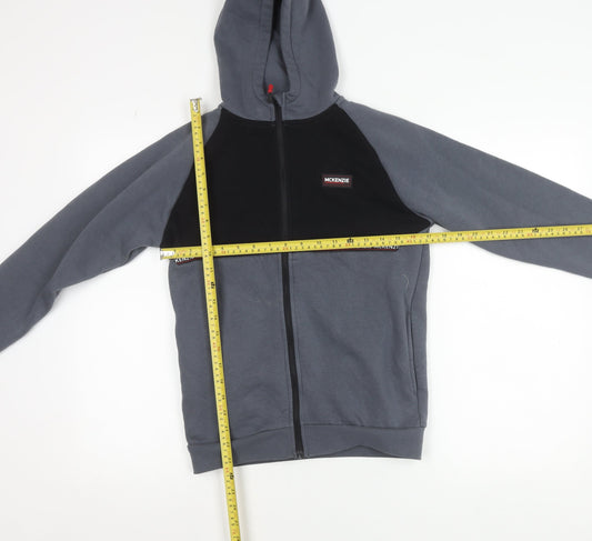 McKenzie Boys Grey Black Hooded Track Jacket 12-13 Years Full Zip Lined