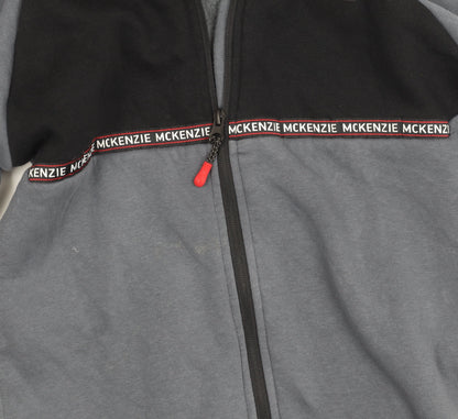 McKenzie Boys Grey Black Hooded Track Jacket 12-13 Years Full Zip Lined